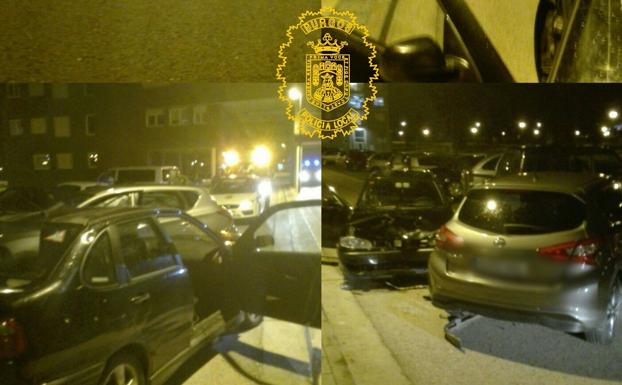 El siniestro se produjo en la calle Juan Pablo II./@PoliciadeBurgos
