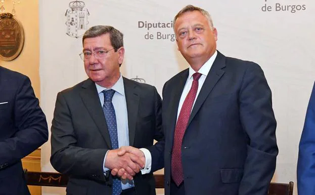 César Rico (PP), presidente de la Diputación, y Lorenzo Rodríguez (Cs), vicepresidente. /Ricardo Ordóñez / Ical