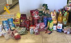 Comida aprehendida por la Guardia Civil./BC